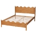 Baxton Studio Malaya Modern Oak Brown Wood Queen Platform Bed with Scalloped Edges - MG0239-NT Oak-Queen