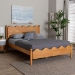 Baxton Studio Malaya Modern Oak Brown Wood Queen Platform Bed with Scalloped Edges - MG0239-NT Oak-Queen