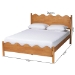 Baxton Studio Malaya Modern Oak Brown Wood Queen Platform Bed with Scalloped Edges - MG0239-NT Oak-Queen