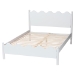 Baxton Studio Malaya Modern White Wood Full Platform Bed with Scalloped Edges - MG0239-White-Full