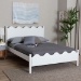 Baxton Studio Malaya Modern White Wood Full Platform Bed with Scalloped Edges - MG0239-White-Full
