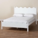 Baxton Studio Malaya Modern White Wood Full Platform Bed with Scalloped Edges - MG0239-White-Full