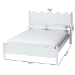 Baxton Studio Malaya Modern White Wood Full Platform Bed with Scalloped Edges - MG0239-White-Full