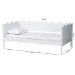 Baxton Studio Malaya Modern White Wood Full Daybed with Scalloped Edges - MG0239-1-White-Daybed-Full