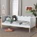 Baxton Studio Malaya Modern White Wood Full Daybed with Scalloped Edges - MG0239-1-White-Daybed-Full