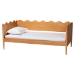 Baxton Studio Malaya Modern Oak Brown Wood Twin Daybed with Scalloped Edges