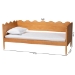 Baxton Studio Malaya Modern Oak Brown Wood Twin Daybed with Scalloped Edges - MG0239-1-NT Oak-Daybed-Twin