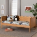 Baxton Studio Malaya Modern Oak Brown Wood Twin Daybed with Scalloped Edges - MG0239-1-NT Oak-Daybed-Twin