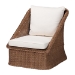 bali & pari Derris Bohemian Peanut Brown Braided Rattan 2-Piece Arm Chair Set - Derris-Peanut Brown/Rattan-CC-2pc Chair Set