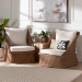 bali & pari Derris Bohemian Peanut Brown Braided Rattan 2-Piece Arm Chair Set - Derris-Peanut Brown/Rattan-CC-2pc Chair Set