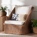bali & pari Derris Bohemian Peanut Brown Braided Rattan Arm Chair - Derris-Peanut Brown/Rattan-CC