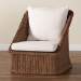 bali & pari Derris Bohemian Peanut Brown Braided Rattan Arm Chair - Derris-Peanut Brown/Rattan-CC