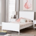 Baxton Studio Roni Modern White Wood Twin Platform Bed with Scalloped Edges - Roni-White-Twin