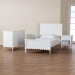 Baxton Studio Roni Modern White Scalloped Wood 4-Piece Twin Bedroom Set with Two Nightstands - Roni-White-Twin 4PC Bedroom Set 1