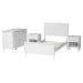 Baxton Studio Roni Modern White Scalloped Wood 4-Piece Twin Bedroom Set with Two Nightstands - Roni-White-Twin 4PC Bedroom Set 1