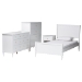 Baxton Studio Roni Modern White Wood 4-Piece Twin Bedroom Set with Scalloped Edges