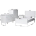 Baxton Studio Roni Modern White Wood 4-Piece Twin Bedroom Set with Scalloped Edges - Roni-White-Twin 4PC Bedroom Set 2
