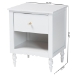 Baxton Studio Roni Modern White Wood 1-Drawer Nightstand with Scalloped Edges - Roni-White-NS