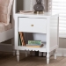 Baxton Studio Roni Modern White Wood 1-Drawer Nightstand with Scalloped Edges - Roni-White-NS