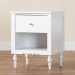 Baxton Studio Roni Modern White Wood 1-Drawer Nightstand with Scalloped Edges - Roni-White-NS