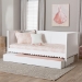 Baxton Studio Roni Modern White Scalloped Wood Twin Daybed with Trundle - Roni-White-Daybed with Trundle