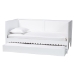 Baxton Studio Roni Modern White Scalloped Wood Twin Daybed with Trundle - Roni-White-Daybed with Trundle