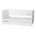 Baxton Studio Roni Modern White Scalloped Wood Twin Daybed with Trundle - Roni-White-Daybed with Trundle