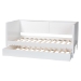 Baxton Studio Roni Modern White Scalloped Wood Twin Daybed with Trundle - Roni-White-Daybed with Trundle