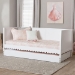 Baxton Studio Roni Modern White Scalloped Wood Twin Daybed with Trundle - Roni-White-Daybed with Trundle