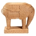 bali & pari Elissa Bohemian Light Honey Rattan Elephant End Table - Elephant-Light Honey Rattan-ET