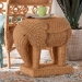 bali & pari Elissa Bohemian Light Honey Rattan Elephant End Table - Elephant-Light Honey Rattan-ET