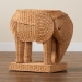 bali & pari Elissa Bohemian Light Honey Rattan Elephant End Table - Elephant-Light Honey Rattan-ET