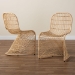 bali & pari Rosalba Bohemian Light Honey Rattan 2-Piece S-Curve Dining Chair Set - S-Curve Decor-Light Honey Rattan-DC