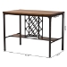 Baxton Studio Vintner Industrial Brown and Black Pub Table with Built-In Wine Cage - CDC252-PT TABLE