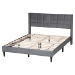 Baxton Studio Payne Modern Glam Grey Velvet and Dark Brown Wood Queen Bed - CFSP0835-C-Grey-Queen