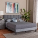 Baxton Studio Payne Modern Glam Grey Velvet and Dark Brown Wood Queen Bed - CFSP0835-C-Grey-Queen