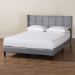 Baxton Studio Payne Modern Glam Grey Velvet and Dark Brown Wood Queen Bed - CFSP0835-C-Grey-Queen