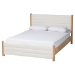 Baxton Studio Eilert Modern Cream Boucle and Oak Brown Wood Queen Bed