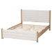 Baxton Studio Eilert Modern Cream Boucle and Oak Brown Wood Queen Bed - BBT61207 A1-Cream-Queen