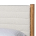 Baxton Studio Eilert Modern Cream Boucle and Oak Brown Wood Queen Bed - BBT61207 A1-Cream-Queen