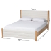 Baxton Studio Eilert Modern Cream Boucle and Oak Brown Wood Queen Bed - BBT61207 A1-Cream-Queen
