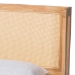 Baxton Studio Glennis Japandi Natural Brown Wood Queen Size Platform Bed with Woven Rattan - SW8611-Natural/Rattan-Queen