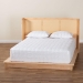 Baxton Studio Glennis Japandi Natural Brown Wood Queen Size Platform Bed with Woven Rattan - SW8611-Natural/Rattan-Queen