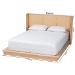 Baxton Studio Glennis Japandi Natural Brown Wood Queen Size Platform Bed with Woven Rattan - SW8611-Natural/Rattan-Queen