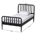 Baxton Studio Lucera Mid-Century Black Twin Size Bobbin Bed - MG0110-4-Black-Twin