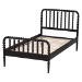 Baxton Studio Lucera Mid-Century Black Twin Size Bobbin Bed - MG0110-4-Black-Twin