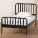 Baxton Studio Lucera Mid-Century Black Twin Size Bobbin Bed - MG0110-4-Black-Twin