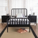 Baxton Studio Lucera Mid-Century Black Twin Size 3-Piece Bobbin Bedroom Set - MG0110-4-Black-Twin 3PC Bedroom Set