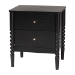Baxton Studio Lucera Mid-Century Black Twin Size 3-Piece Bobbin Bedroom Set - MG0110-4-Black-Twin 3PC Bedroom Set