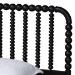 Baxton Studio Lucera Mid-Century Black Twin Size 3-Piece Bobbin Bedroom Set - MG0110-4-Black-Twin 3PC Bedroom Set